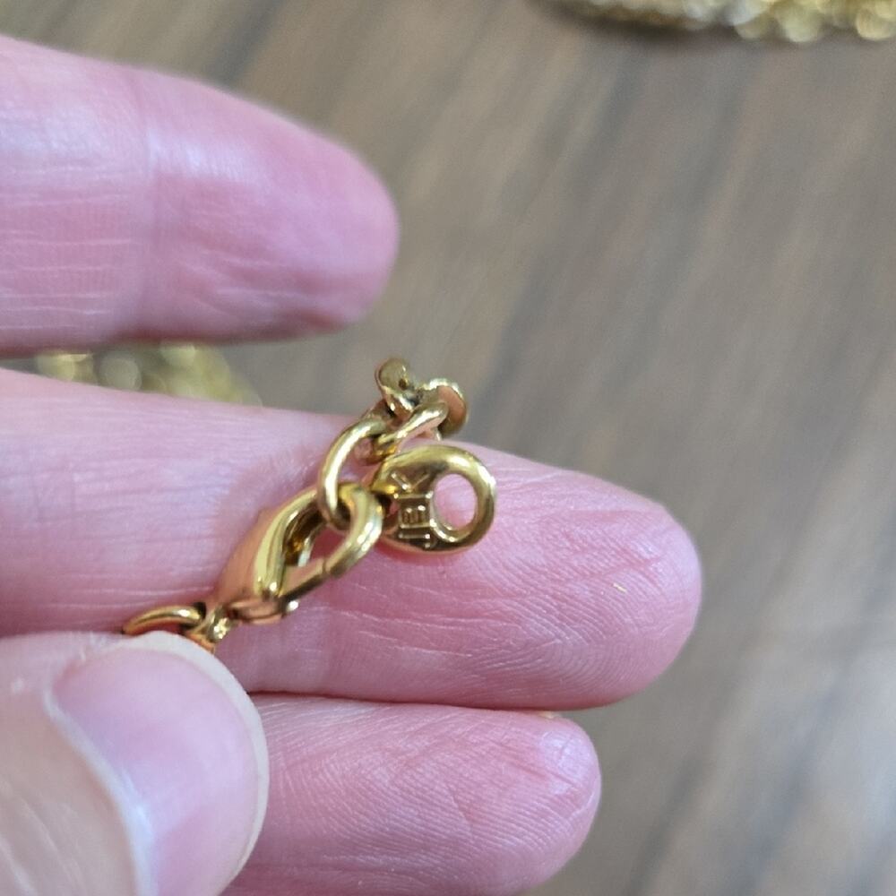 Jackie Kennedy Inspired Gold Tone And Crystal Necklace - Picture 3 of 4